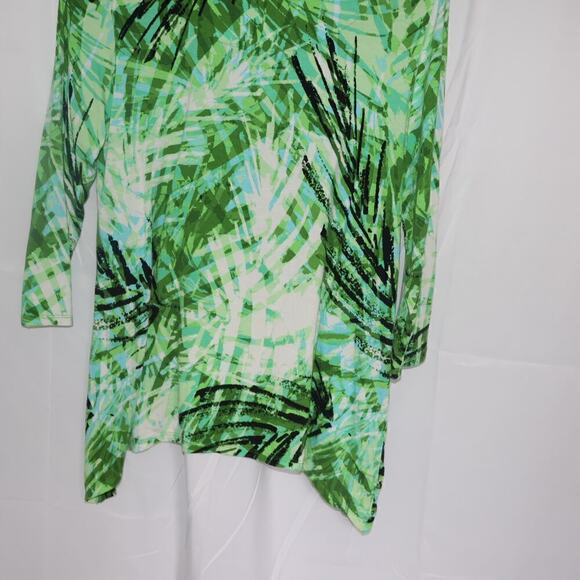 Ruby Road Blouse Women PS Assymetric Hem Green Vines - Picture 11 of 14